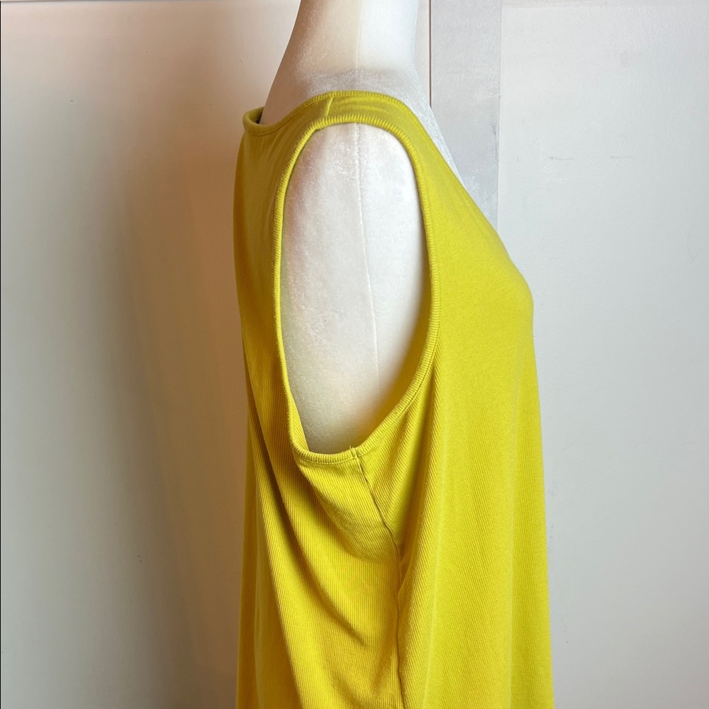 Chartreuse Yellow Sleeveless Women's Top - Picture 3 of 8
